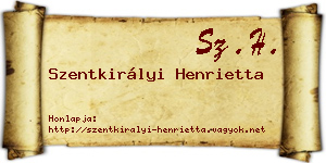 Szentkirályi Henrietta névjegykártya