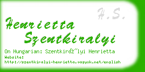 henrietta szentkiralyi business card